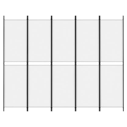 5-Panel Room Divider White 98.4"x78.7" Fabric