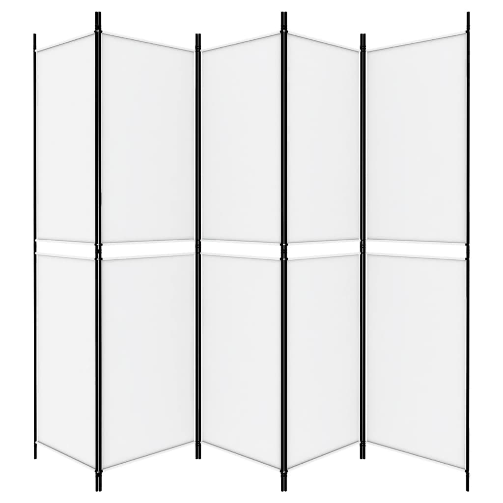 5-Panel Room Divider White 98.4"x78.7" Fabric