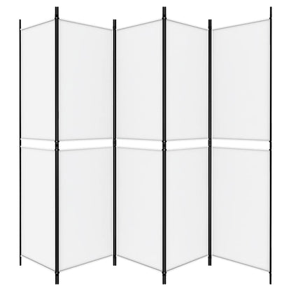 5-Panel Room Divider White 98.4"x78.7" Fabric