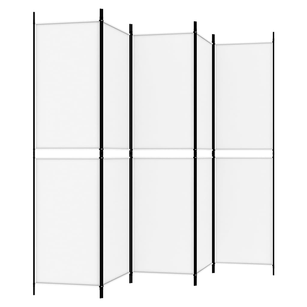 5-Panel Room Divider White 98.4"x78.7" Fabric