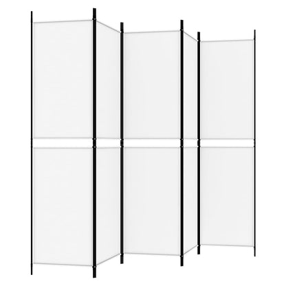 5-Panel Room Divider White 98.4"x78.7" Fabric