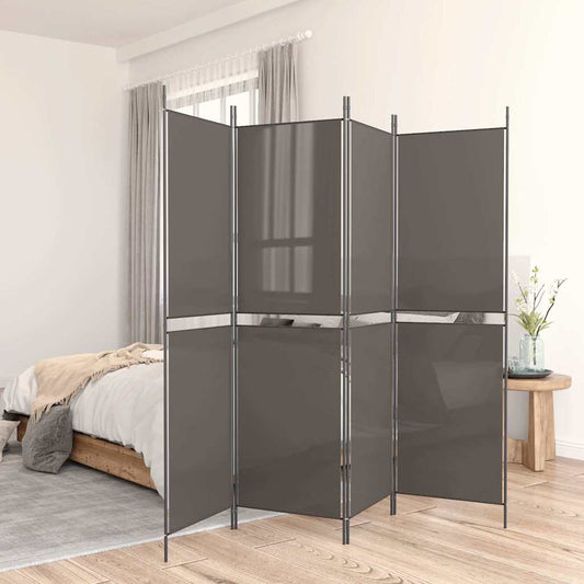 5-Panel Room Divider Anthracite 250x200 cm Fabric