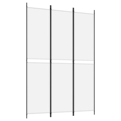 3-Panel Room Divider White 150x220 cm Fabric