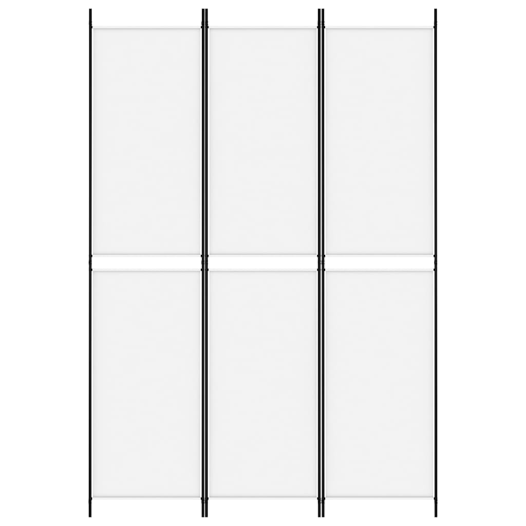 3-Panel Room Divider White 150x220 cm Fabric