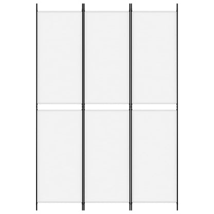 3-Panel Room Divider White 150x220 cm Fabric