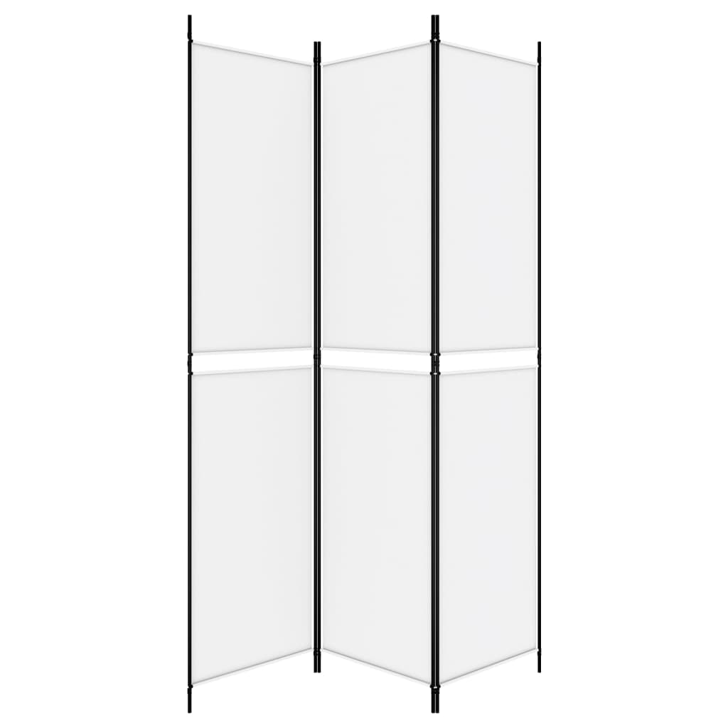 3-Panel Room Divider White 150x220 cm Fabric