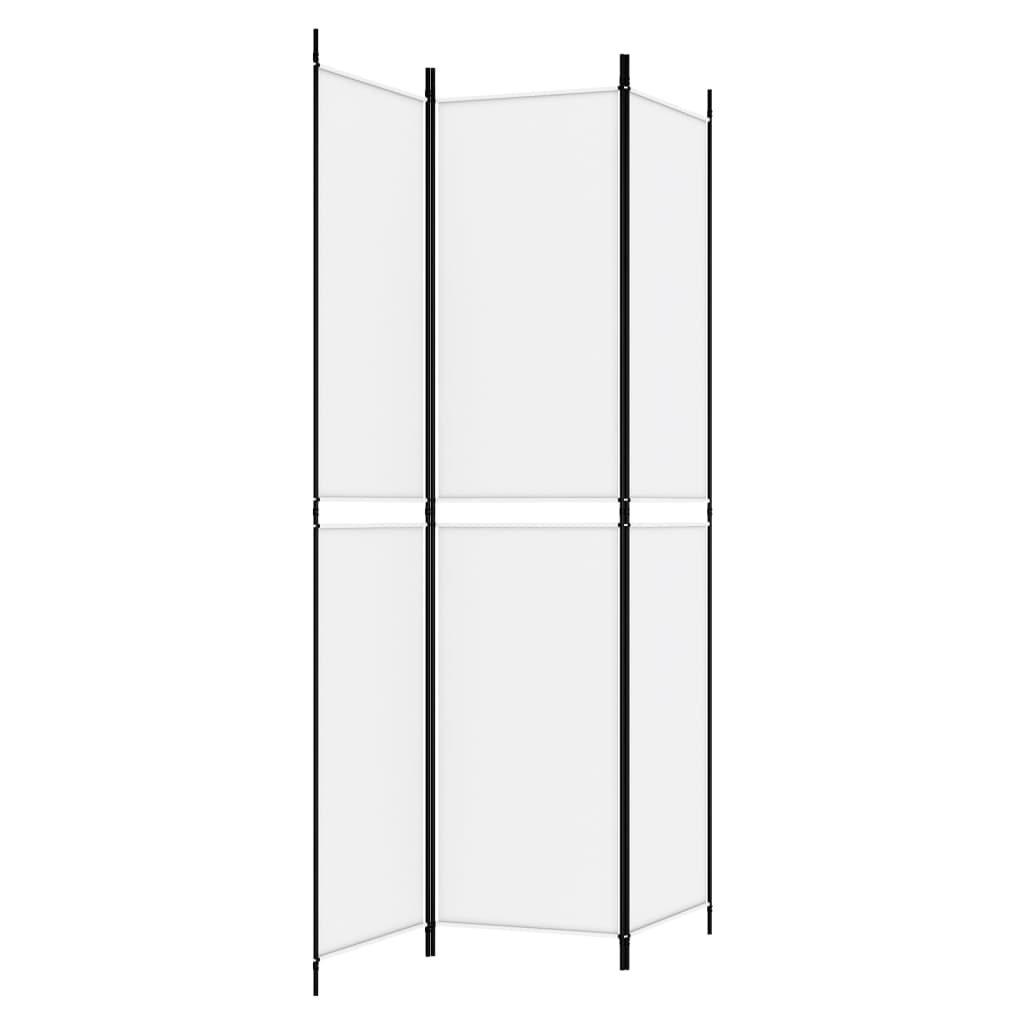 3-Panel Room Divider White 150x220 cm Fabric