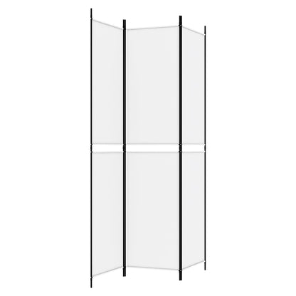 3-Panel Room Divider White 150x220 cm Fabric