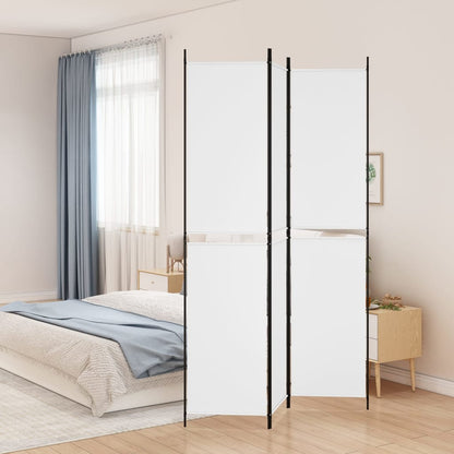 3-Panel Room Divider White 150x220 cm Fabric