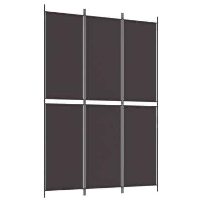3-Panel Room Divider Brown 150x220 cm Fabric