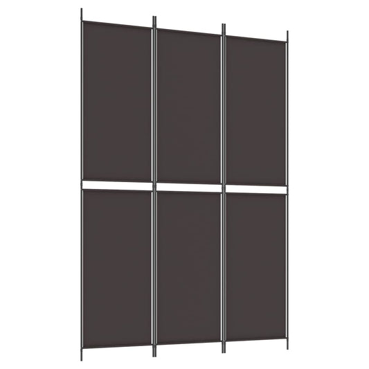 3-Panel Room Divider Brown 150x220 cm Fabric