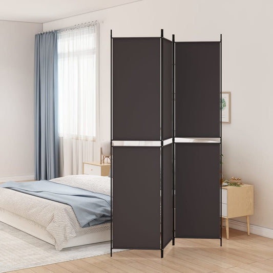 3-Panel Room Divider Brown 150x220 cm Fabric