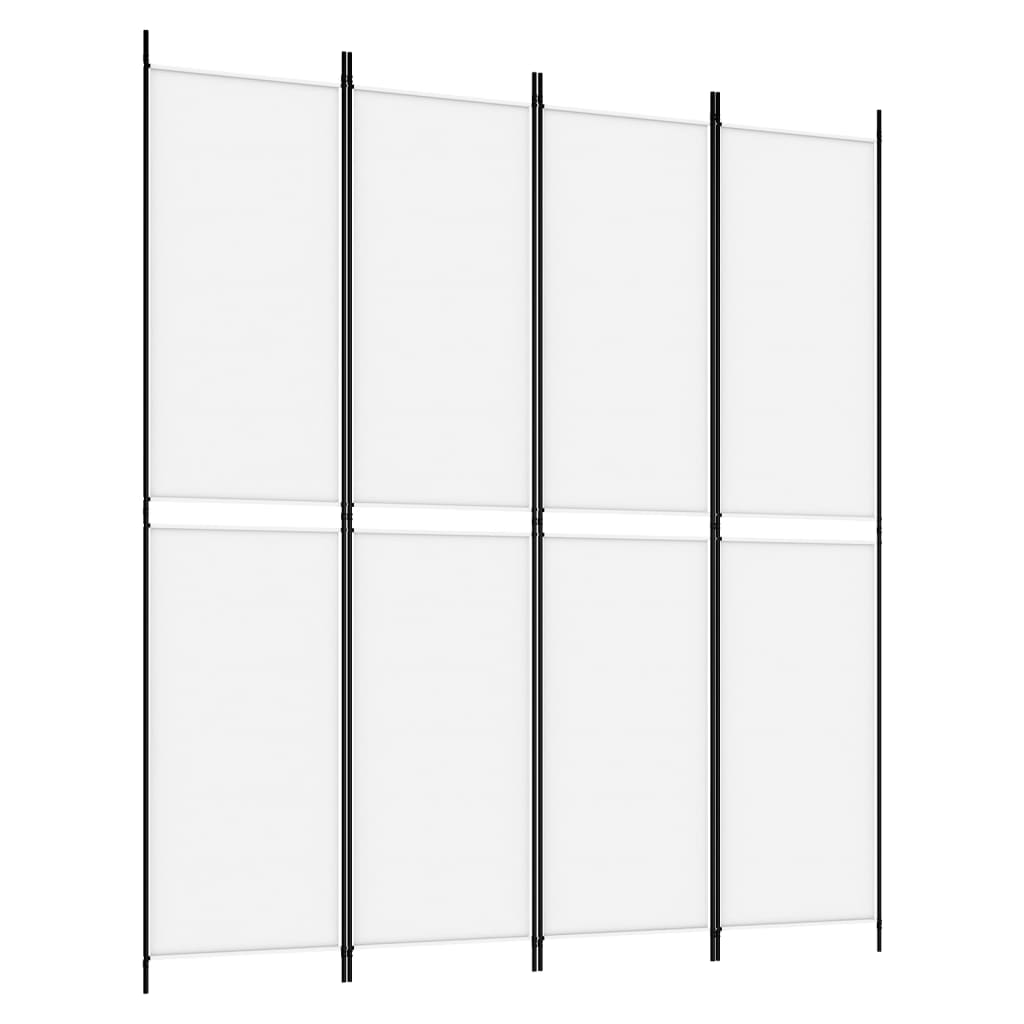 4-Panel Room Divider White 78.7"x86.6" Fabric