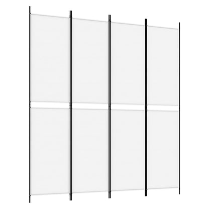 4-Panel Room Divider White 78.7"x86.6" Fabric
