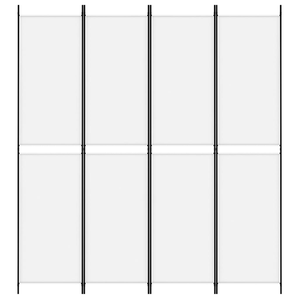 4-Panel Room Divider White 78.7"x86.6" Fabric