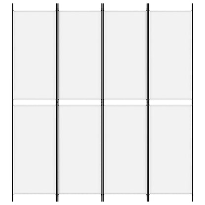 4-Panel Room Divider White 78.7"x86.6" Fabric