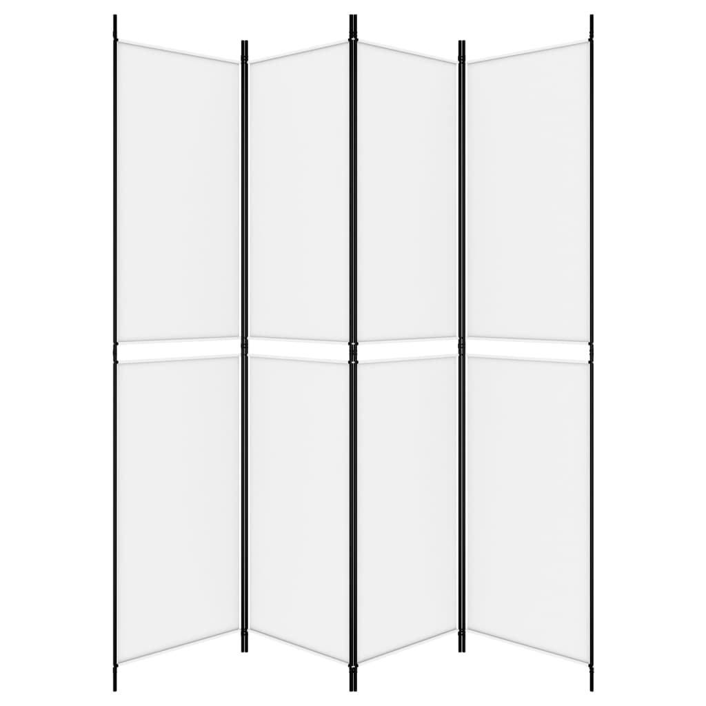 4-Panel Room Divider White 78.7"x86.6" Fabric