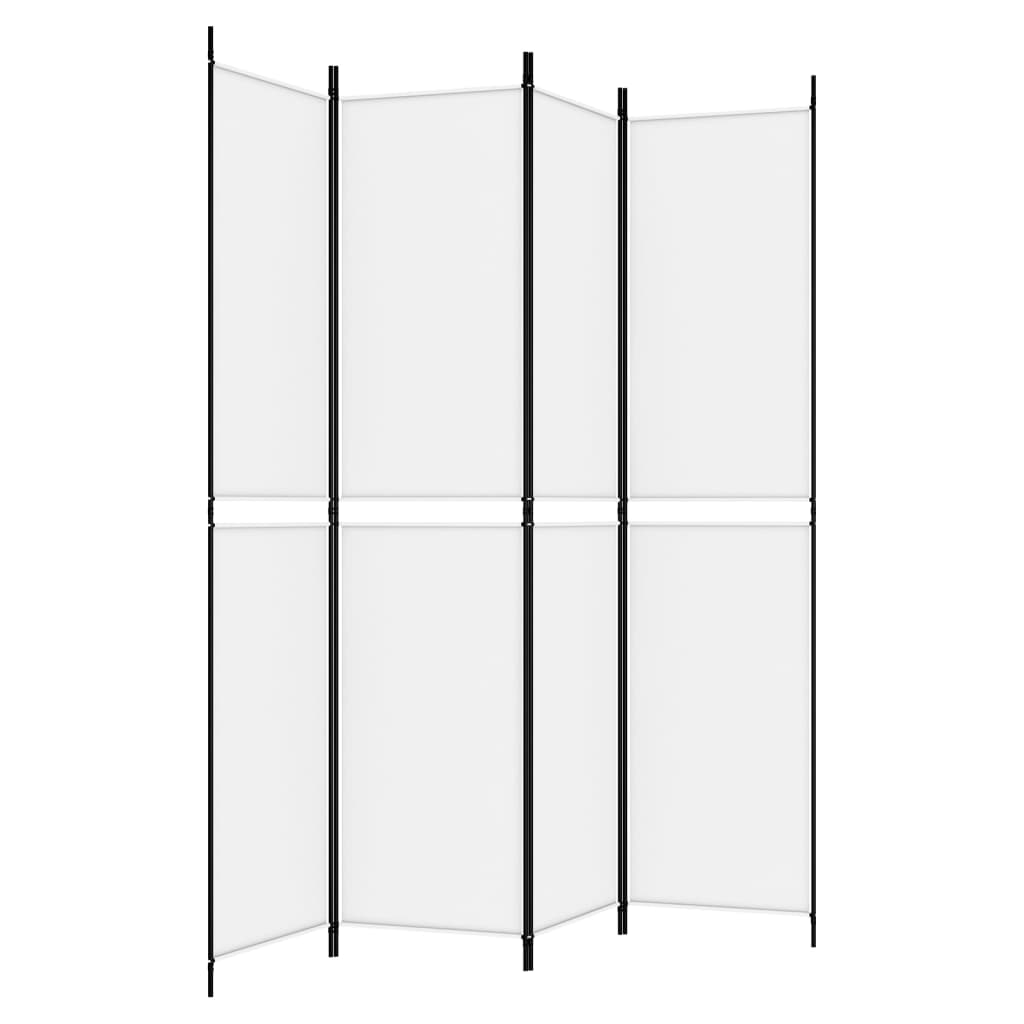 4-Panel Room Divider White 78.7"x86.6" Fabric