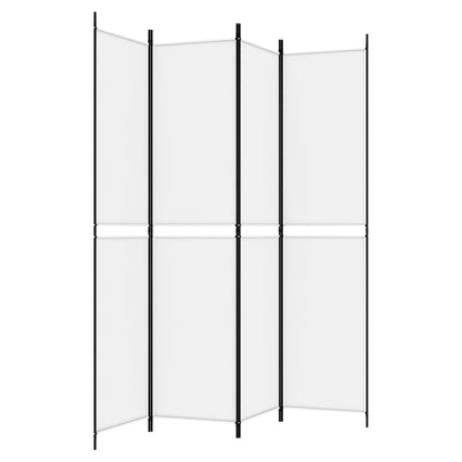 4-Panel Room Divider White 78.7"x86.6" Fabric