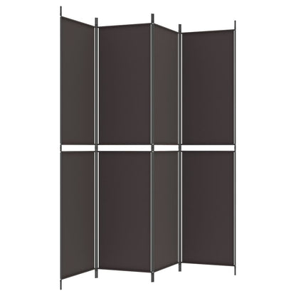 4-Panel Room Divider Brown 200x220 cm Fabric