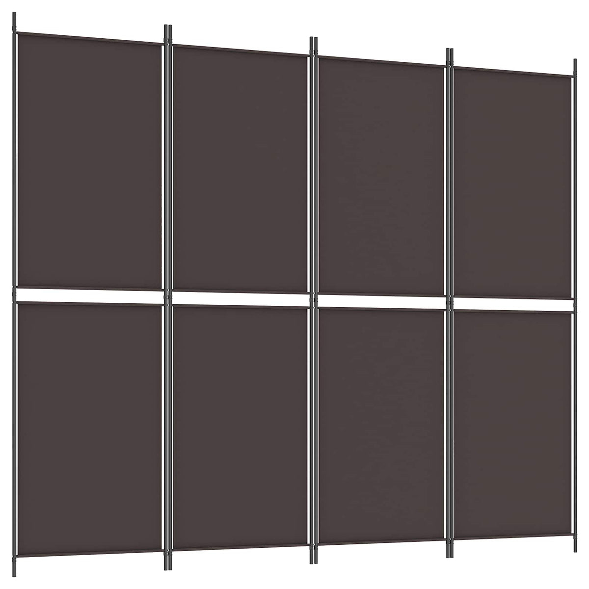 4-Panel Room Divider Brown 200x220 cm Fabric