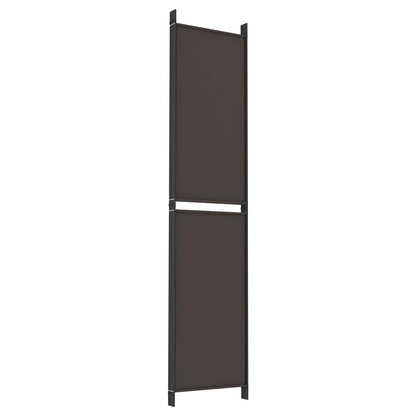 5-Panel Room Divider Brown 250x220 cm Fabric