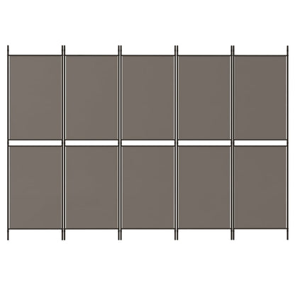 5-Panel Room Divider Anthracite 250x220 cm Fabric