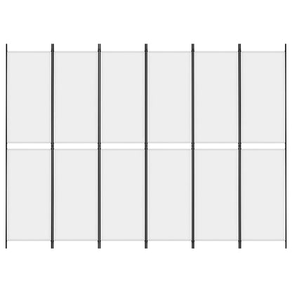 6-Panel Room Divider White 118.1"x86.6" Fabric