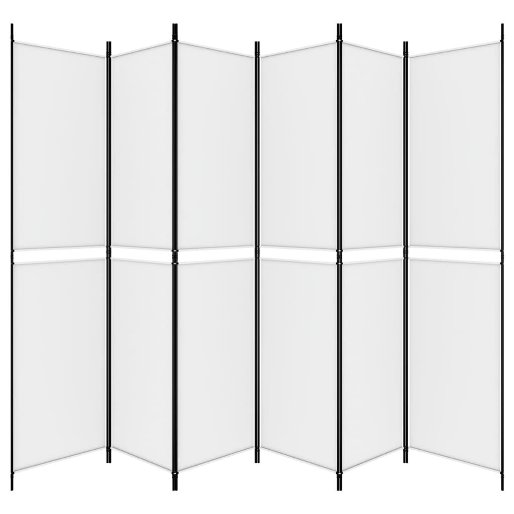 6-Panel Room Divider White 118.1"x86.6" Fabric