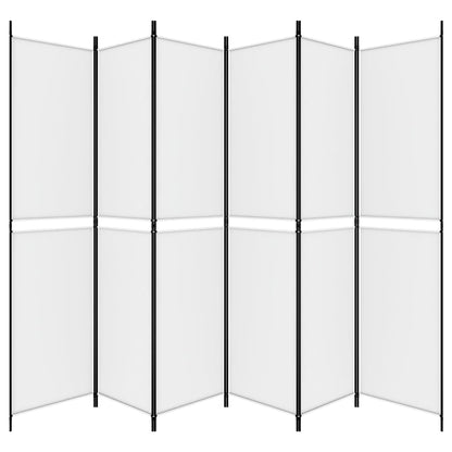 6-Panel Room Divider White 118.1"x86.6" Fabric