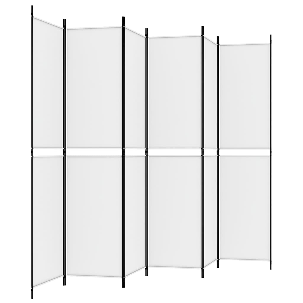 6-Panel Room Divider White 118.1"x86.6" Fabric