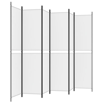 6-Panel Room Divider White 118.1"x86.6" Fabric
