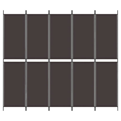 6-Panel Room Divider Brown 300x220 cm Fabric