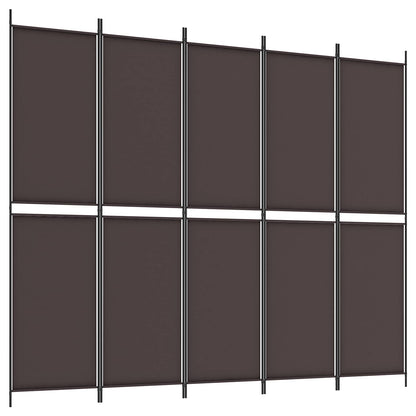 6-Panel Room Divider Brown 300x220 cm Fabric
