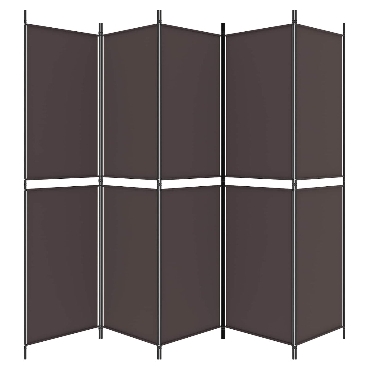 6-Panel Room Divider Brown 300x220 cm Fabric