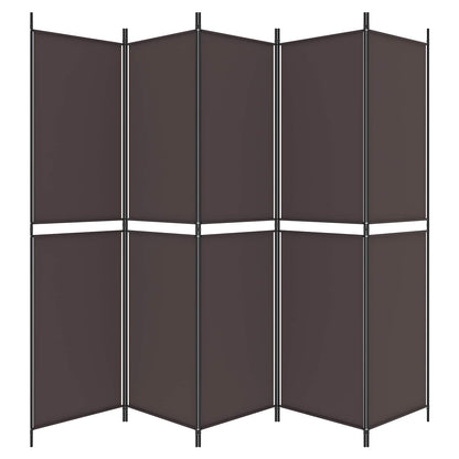6-Panel Room Divider Brown 300x220 cm Fabric