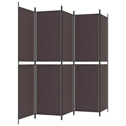6-Panel Room Divider Brown 300x220 cm Fabric
