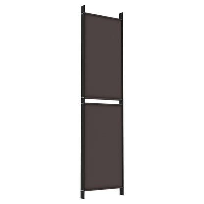6-Panel Room Divider Brown 300x220 cm Fabric