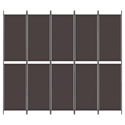 6-Panel Room Divider Brown 300x220 cm Fabric