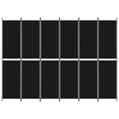 6-Panel Room Divider Black 118.1"x86.6" Fabric