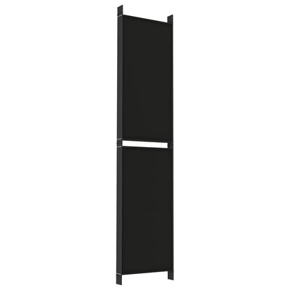 6-Panel Room Divider Black 118.1"x86.6" Fabric