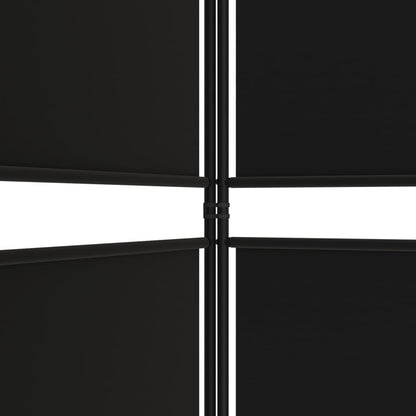6-Panel Room Divider Black 118.1"x86.6" Fabric