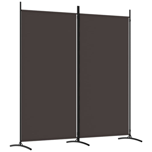 2-Panel Room Divider Brown 68.9"x70.9" Fabric