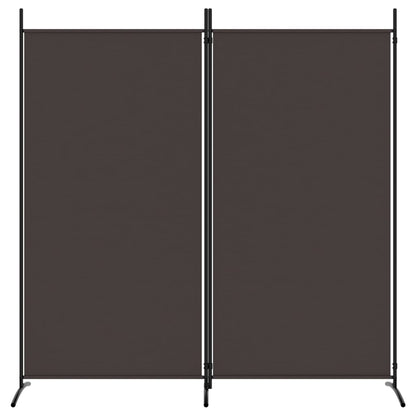 2-Panel Room Divider Brown 175x180 cm Fabric