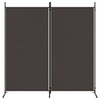 2-Panel Room Divider Brown 175x180 cm Fabric