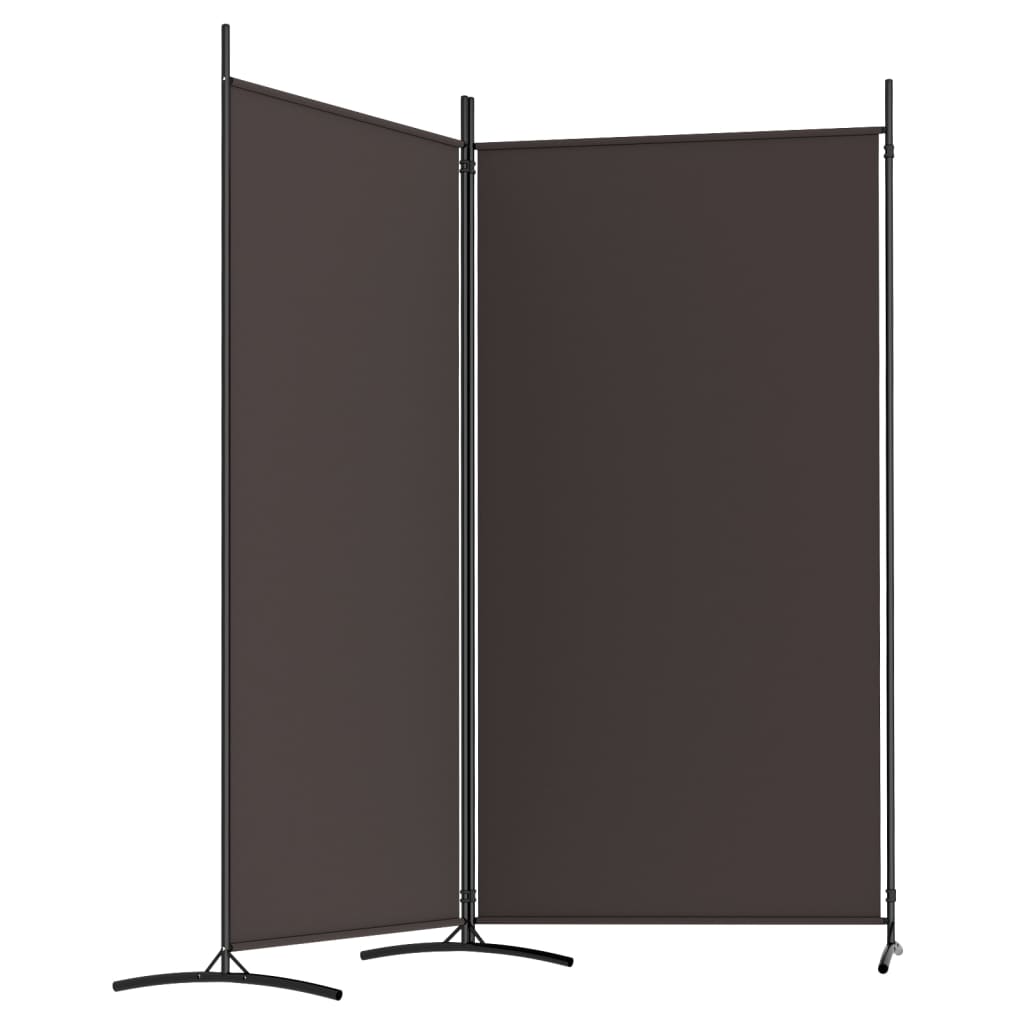 2-Panel Room Divider Brown 175x180 cm Fabric