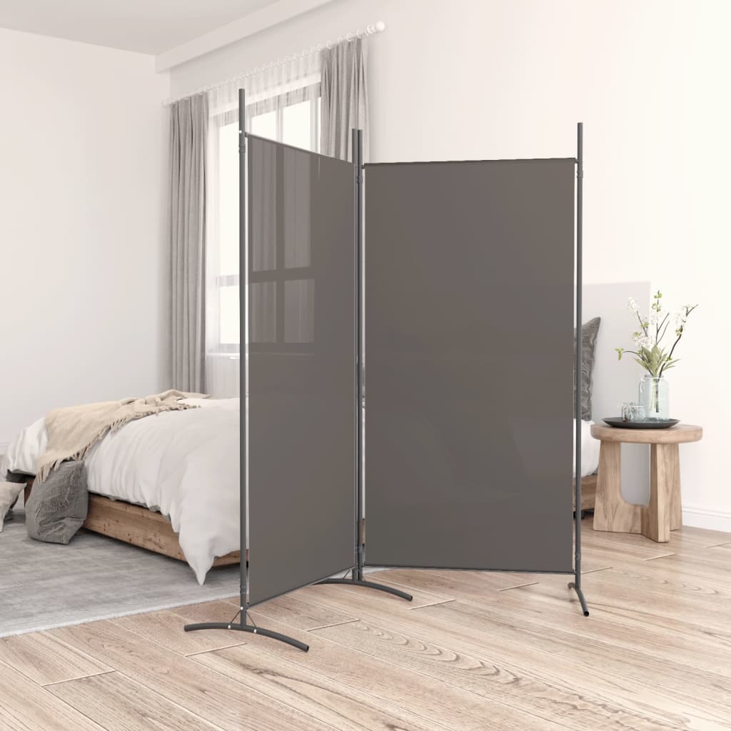 2-Panel Room Divider Anthracite 175x180 cm Fabric