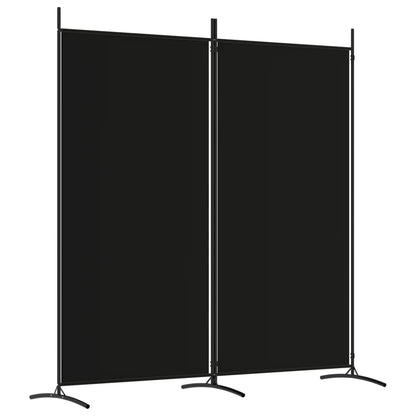 2-Panel Room Divider Black 175x180 cm Fabric