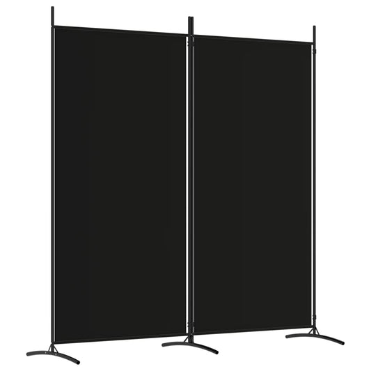 2-Panel Room Divider Black 68.9"x70.9" Fabric