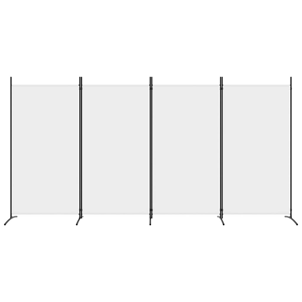 4-Panel Room Divider White 136.2"x70.9" Fabric